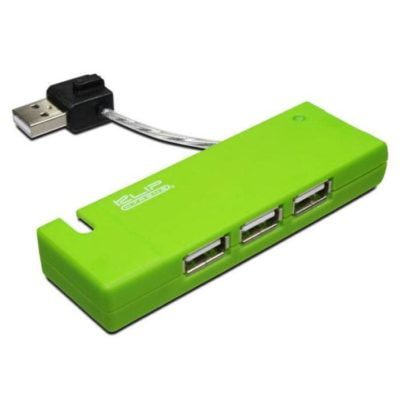 KlipX Green Multiplicador de Puertos USB Hub 2.0 KUH-400G